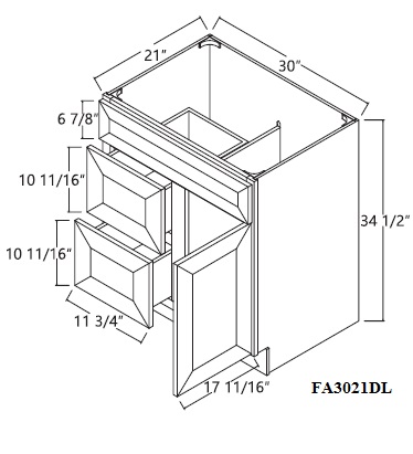 Single Door and Two Drawers Sink Base Vanity