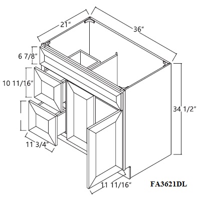 Double Door and Two Drawers Sink Base Vanity