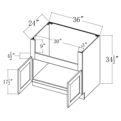 Double Door Farm Sink Base Cabinet