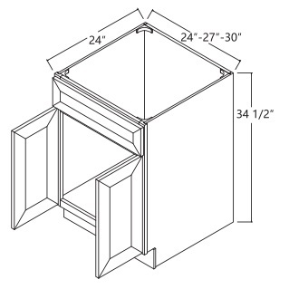 Single Header Double Door Sink Base