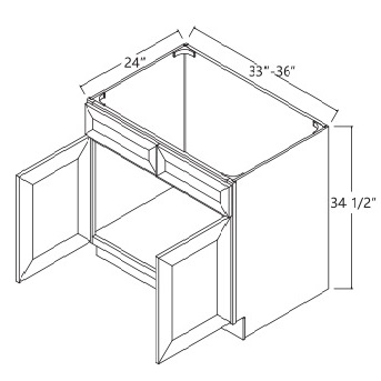 Double Header Double Door Sink Base