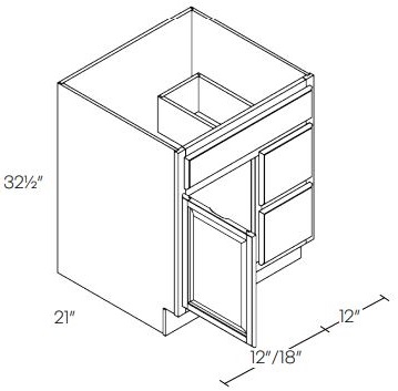Single Door and Drawer Sink Base Vanity