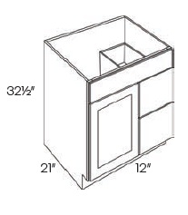 Single Door and Double Drawer Sink Base Vanity