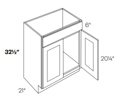 ADA Double Door Sink Base Vanity