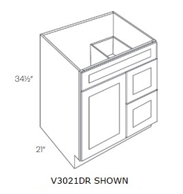 Single Door and Two Drawers Sink Base Vanity