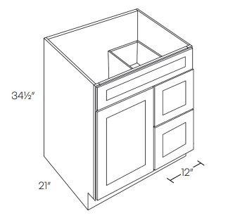 Single Door and Two Drawers Sink Base Vanity