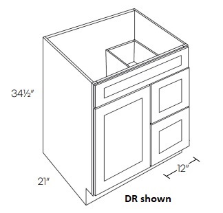 Single Door and Two Drawers Sink Base Vanity