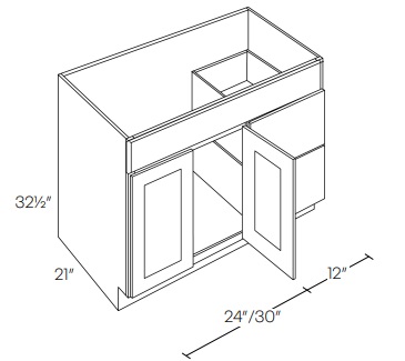 Double Door and Drawer Sink Base Vanity