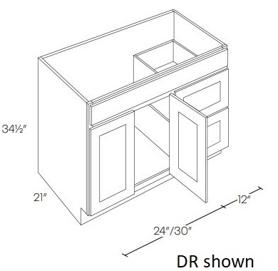 Double Door and Two Drawers Sink Base Vanity