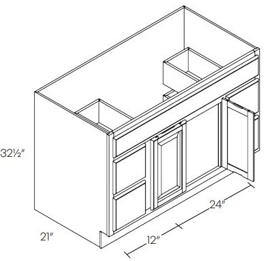 Double Door and Four Drawers Sink Base Vanity