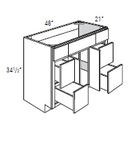 Double Door and Four Drawer Sink Base Vanity