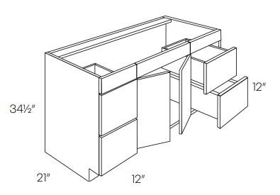 Double Door and Four Drawer Sink Base Vanity