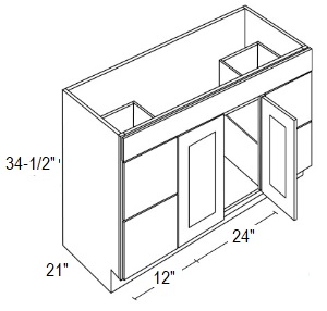 Double Door and Four Drawers Sink Base Vanity