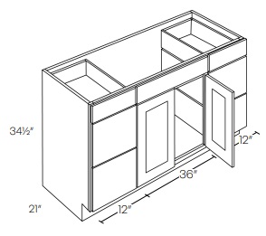 Double Door and Six Drawers Vanity Base