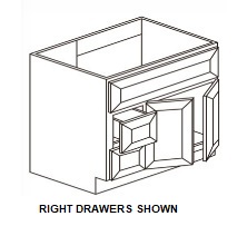 Double Door and Two Drawers Sink Base Vanity