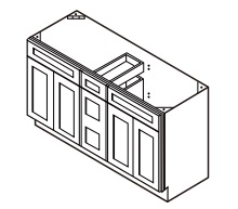 Four Doors and Three Drawers Sink Base Vanity