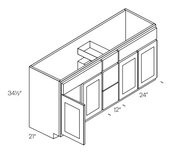 Four Doors and Three Drawers Vanity Base