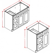 Vanity Combo Base - Drawers Left