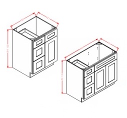 Vanity Combo Base - Drawers Left