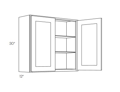 30'' High Double Door