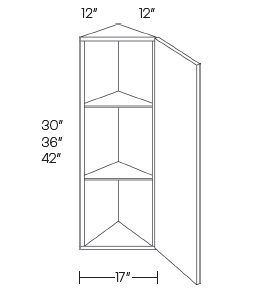 Single Door Wall Triangle End Cabinet