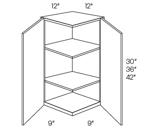 Double Door Wall Triangle End Cabinet