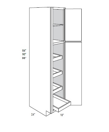 Pantry Cabinet Single Door w/ Rollouts