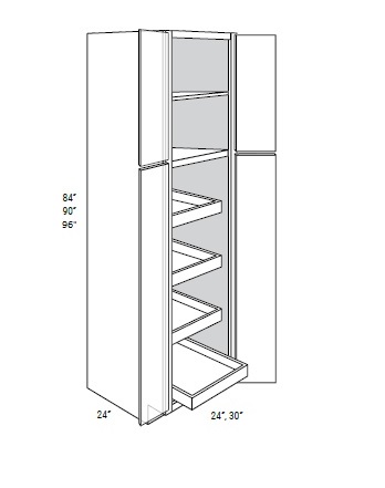 Pantry Cabinet Double Door w/ Rollouts