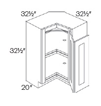 ADA Easy Reach (w/ Lazy Susan) Corner Base Cabinet