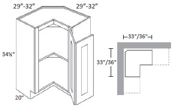 Easy Reach (with Lazy Susan) Corner Base Cabinet