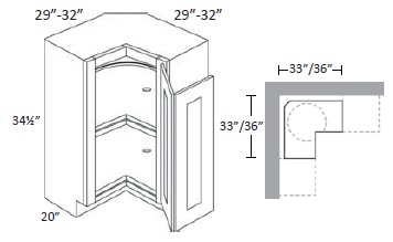 Easy Reach (with Lazy Susan) Corner Base Cabinet