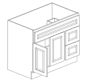 Double Door and Drawer Sink Base Vanity