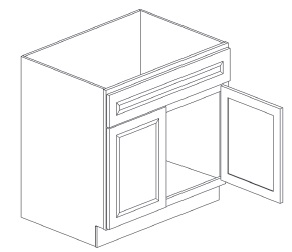 Double Door Sink Base Vanity - 34-1/2''H