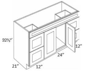 Double Door and Four Drawers Sink Base Vanity