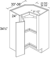 Easy Reach (with Lazy Susan) Corner Base Cabinet