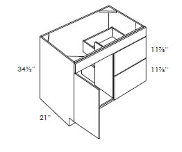 Single Door And Drawers Vanity Sink Base Cabinet