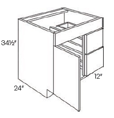 Single Door and Double Drawer Sink Base Vanity