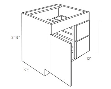 Single Door and Double Drawer Sink Base Vanity
