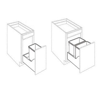 Trash Can Pull-Out (W/ Wood Base & Blum Slides)