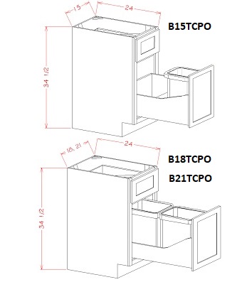 Waste Basket Base Cabinet