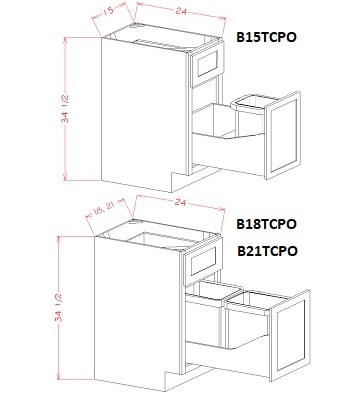 Waste Basket Base Cabinet