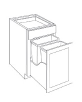 Double Trash Can Pull-Out(W/ Wood Base & Full Ext)