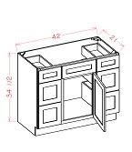 Single Door and Six Drawers Sink Base Vanity