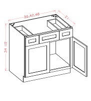 Double Door and Two Drawers Sink Base Vanity