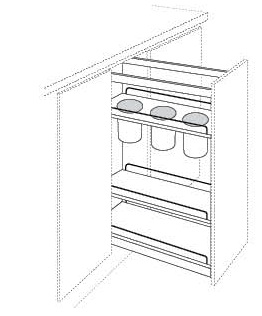 Utensil Pull-Out for Base 9'' (W/ Blum Slides)