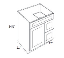 Single Door and Two Drawers Sink Base Vanity