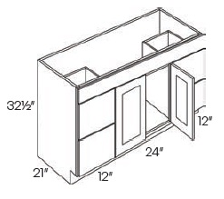 Double Door and Four Drawer Sink Base Vanity