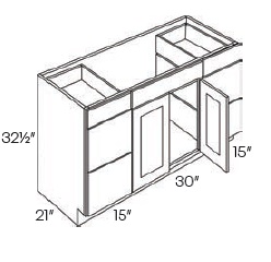 Double Door and Six Drawer Sink Base Vanity