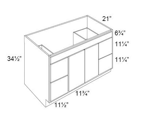 Double Door and Four Drawers Sink Base Vanity