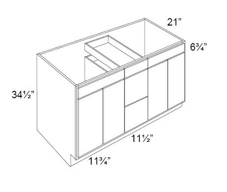 Four Doors and Three Drawers Sink Base Vanity